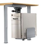 CPU-Halter dreifach verstellbar, CPU-Halter drehbar, CPU-Halter zum Unterbau unter Schreibtisch, CPU-Halter zum nachträglichen Montieren unter Tisch, CPU-Halter schiebbar