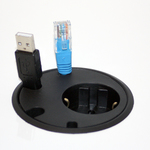 Schreibtisch Steckdose, Steckdose zum Einbau in Schreibtisch, Kabeldose mit USB-Anschluss, Steckdose Lan und Datenverbindung, Steckdose HDMI, USB-Steckdose für Schreibtisch runder Ausschnitt